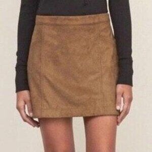 Abercrombie & Fitch Faux Suede Brown Mini Skirt